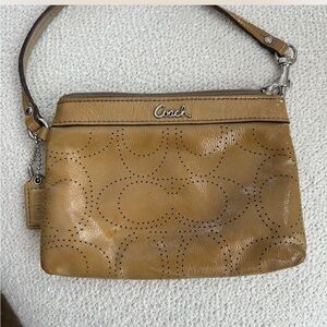 Vintage Coach Brown Leather Wristlet